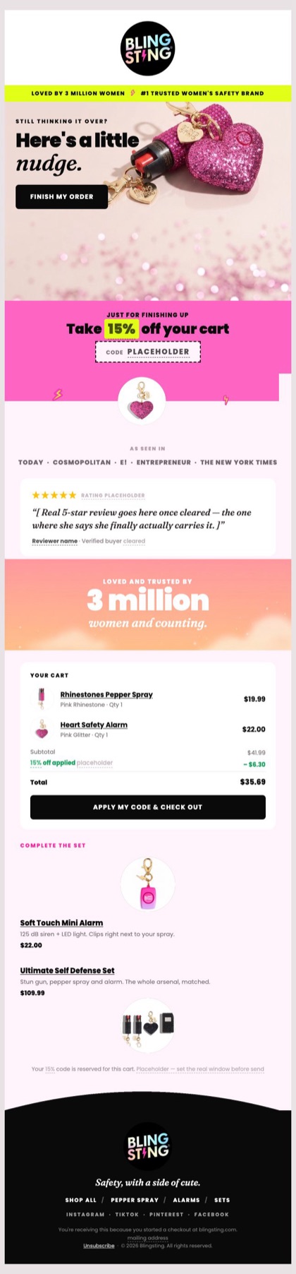 Offer email for Blingsting, in full