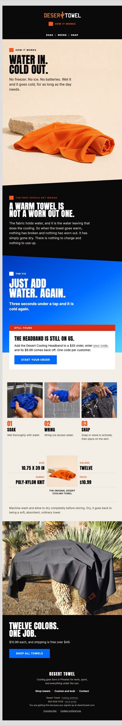 W2 · How it works email for Desert Towel, in full