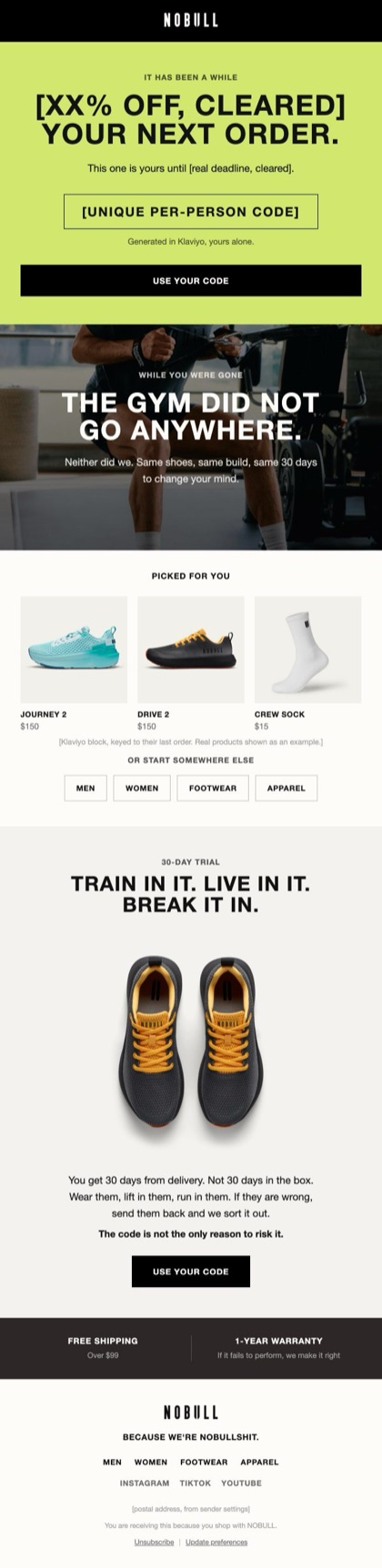 Winback email for NOBULL, in full