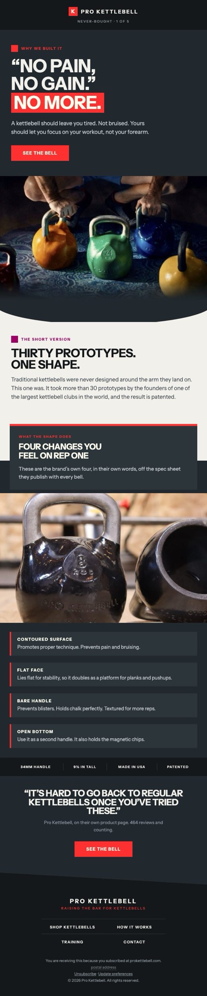 No pain no more email for Pro Kettlebell, in full