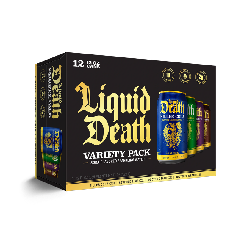 Liquid Death flavored sparkling variety pack